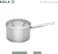 Sola Steelpan Profiline Deluxe - Ø 16 Cm - Zilver - RVS - Sandwichbodem -Keuken Potten Winkel 1200x1108 3