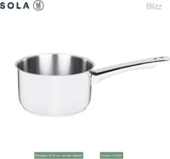 Sola Pannenset Blizz - 4 Delig - Ø Cm - Zilver - RVS - Sandwichbodem -Keuken Potten Winkel 1200x1129