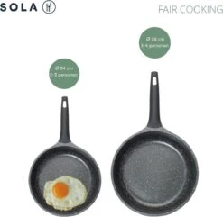 Sola Koekenpan Fair Cooking - Ø 28 Cm - Zwart/wit - Aluminium - Antiaanbaklaag 20 Sola Koekenpan Fair Cooking - Ø 28 Cm - Zwart/wit - Aluminium - Antiaanbaklaag -Keuken Potten Winkel 1200x1171 6