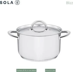 Sola Pannenset Blizz - 4 Delig - Ø Cm - Zilver - RVS - Sandwichbodem -Keuken Potten Winkel 1200x1187 1