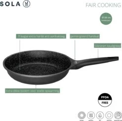 Sola Koekenpan Fair Cooking - Ø 28 Cm - Zwart/wit - Aluminium - Antiaanbaklaag 19 Sola Koekenpan Fair Cooking - Ø 28 Cm - Zwart/wit - Aluminium - Antiaanbaklaag -Keuken Potten Winkel 1200x1189 3