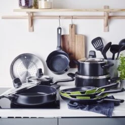 GreenPan Memphis Pannenset - 20-delig - Zwart - Inductie - PFAS-vrij -Keuken Potten Winkel 1200x1200 333