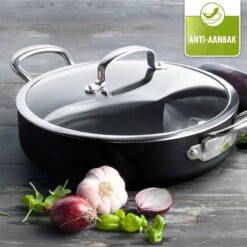 GreenPan Barcelona Infinity Pro Hapjespan Met Deksel 30cm - Zwart - Inductie - PFAS-vrij -Keuken Potten Winkel 1200x1200 348