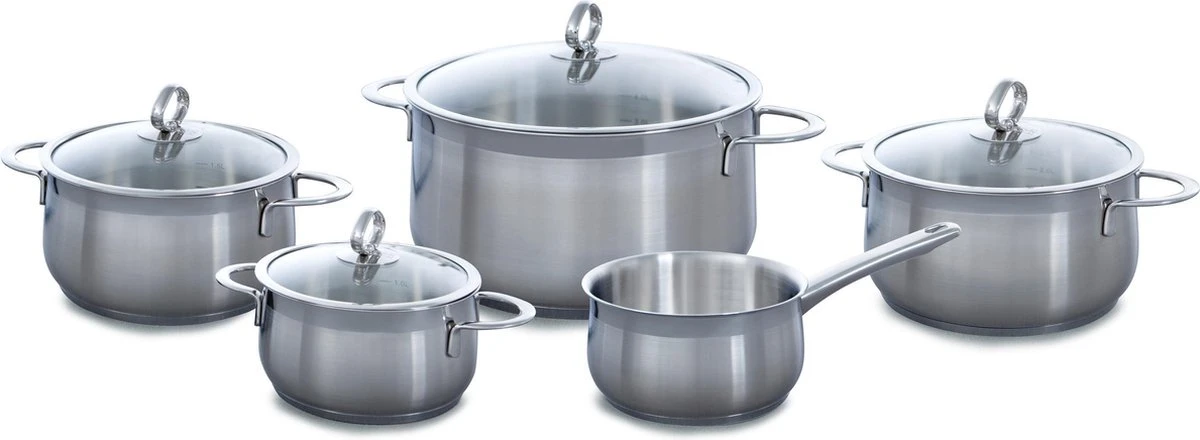 BK Excellent Pannenset - 5-delig - RVS - Inductie 3 BK Excellent Pannenset - 5-delig - RVS - Inductie