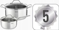Tefal Intuition Pannenset 5-Pannen Kookset - Steelpan Ø 16 Cm, Kookpan 18/20/24 Cm, Soeppan 22 Cm - Zilver -Keuken Potten Winkel 1200x620 8