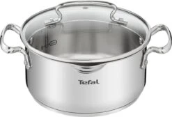 Tefal Duetto+ Pannenset -10 Delig- 5 Pannen - Kookpannenset - Zilver - Afdruipdeksels -Keuken Potten Winkel 1200x816