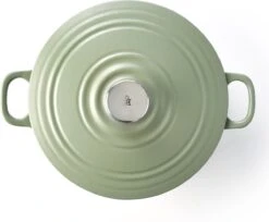 BK Bourgogne Braadpan Ø 24 Cm - Groen - Gietijzer - Inductie -Keuken Potten Winkel 1200x993