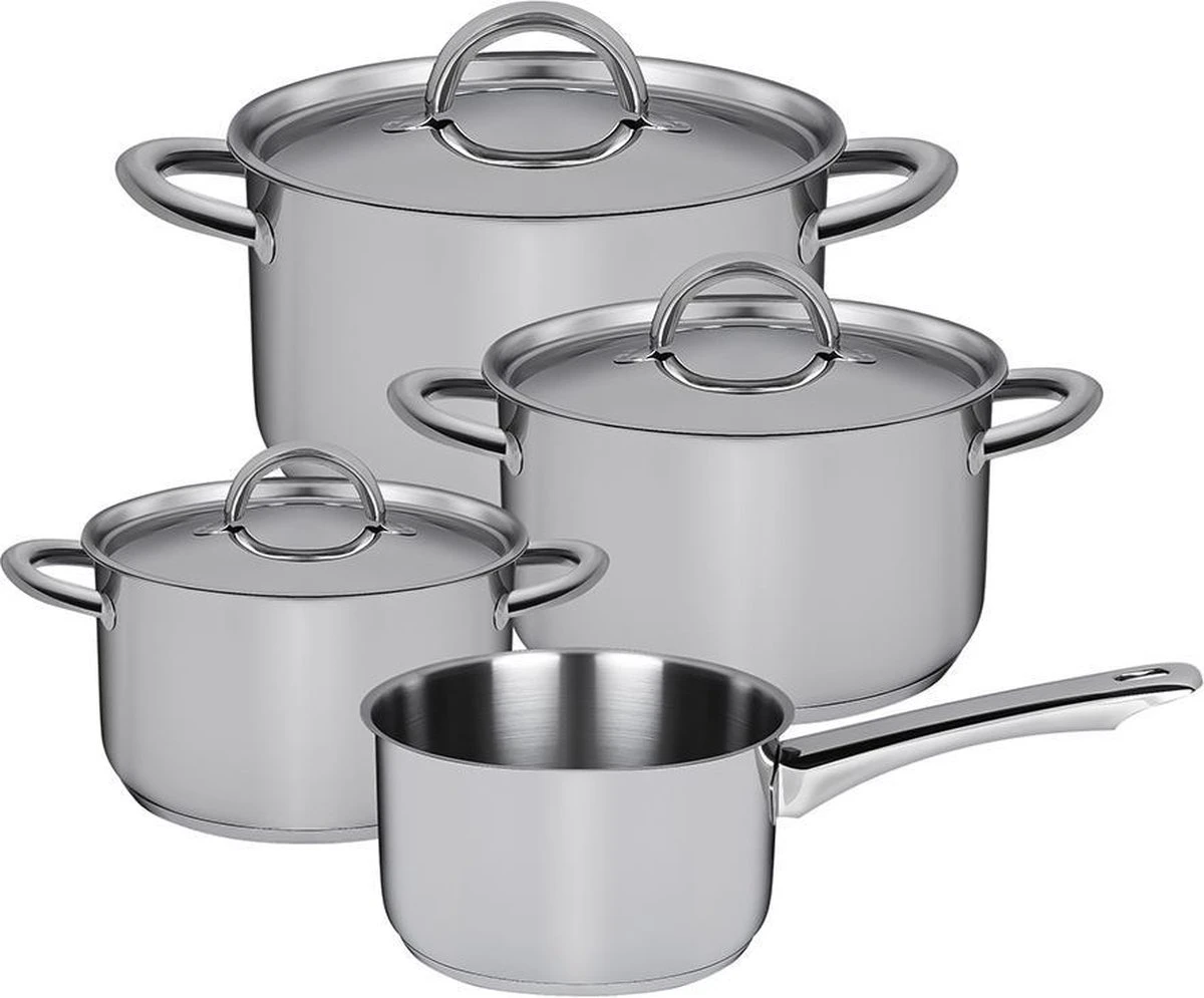 Sola Pannenset Blizz - 4 Delig - Ø Cm - Zilver - RVS - Sandwichbodem